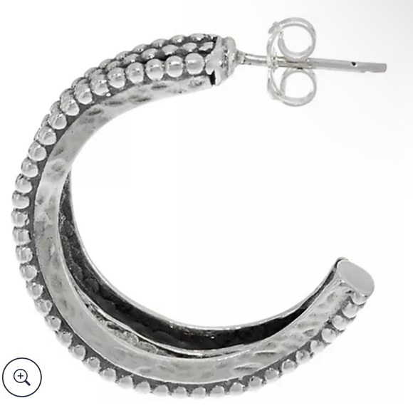 Or Paz Sterling Silver 1" Round Hoop Earrings - Picture 12 of 13